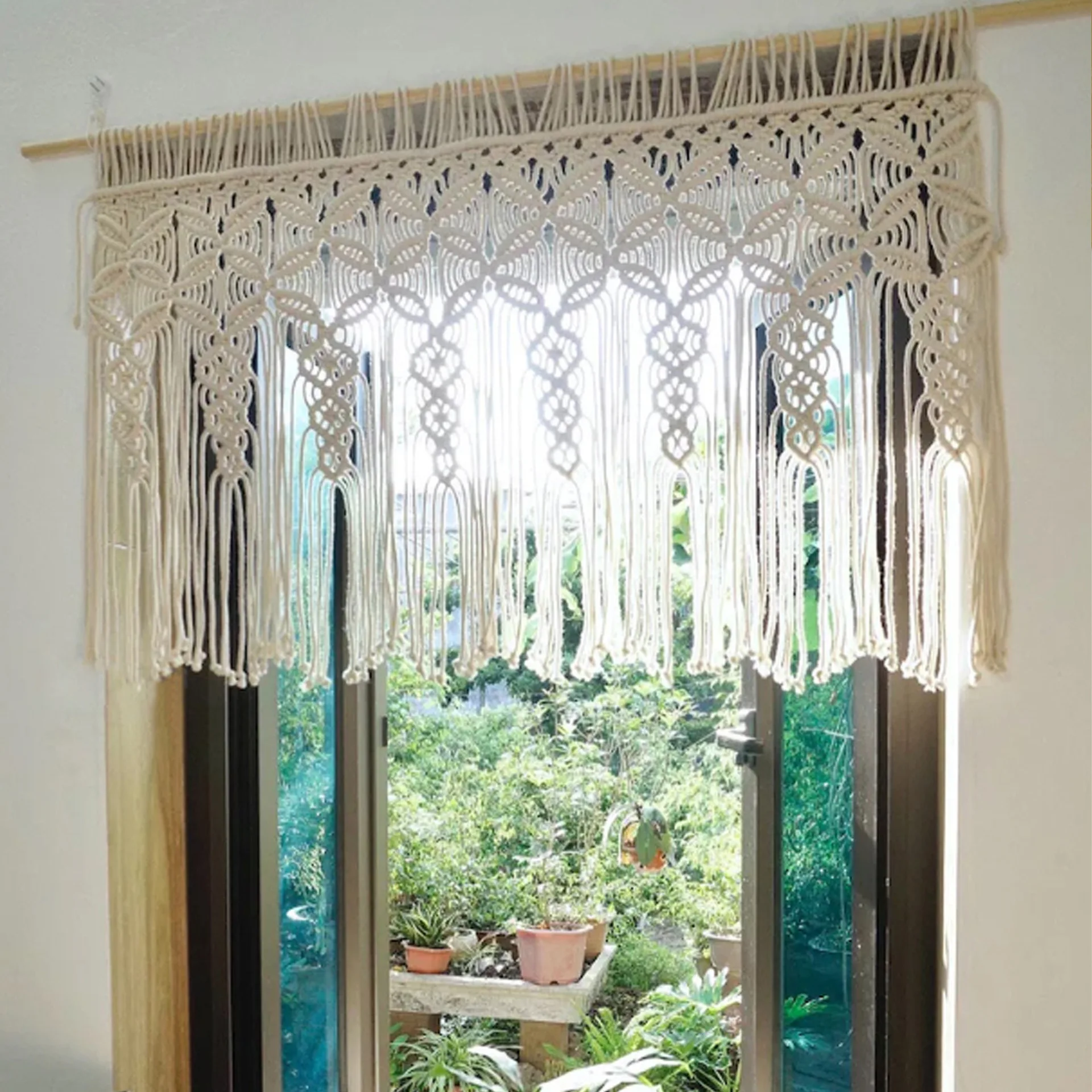 

Nordic Handwoven Tapestry Home Decor Cotton Wall Hanging Curtain Box Covering Curtain Bohemian Style B&B Window Door...