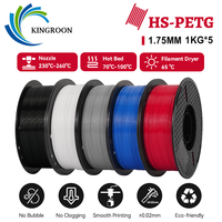 KINGROON Newest HS-PETG 3D Printer Filament 1.75mm High Speed 3D Printinng Material Eco-Friendly Hyper PETG 5KG Mix Color