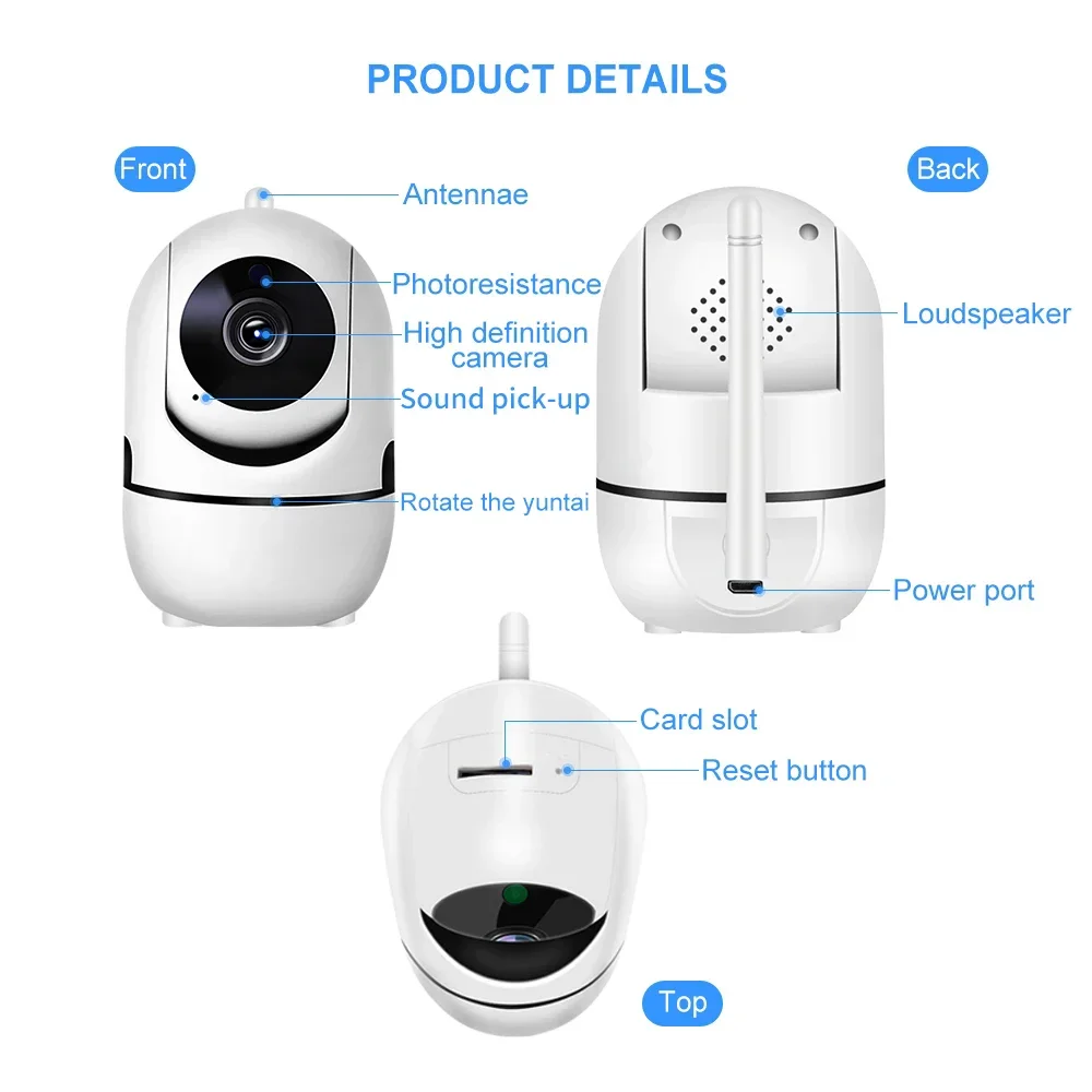 1080P HD Home Security Cameras ICSee Security Protection Indoor Wireless WIFI MINI Camera 2.4G Wi-Fi Two-Way Talk