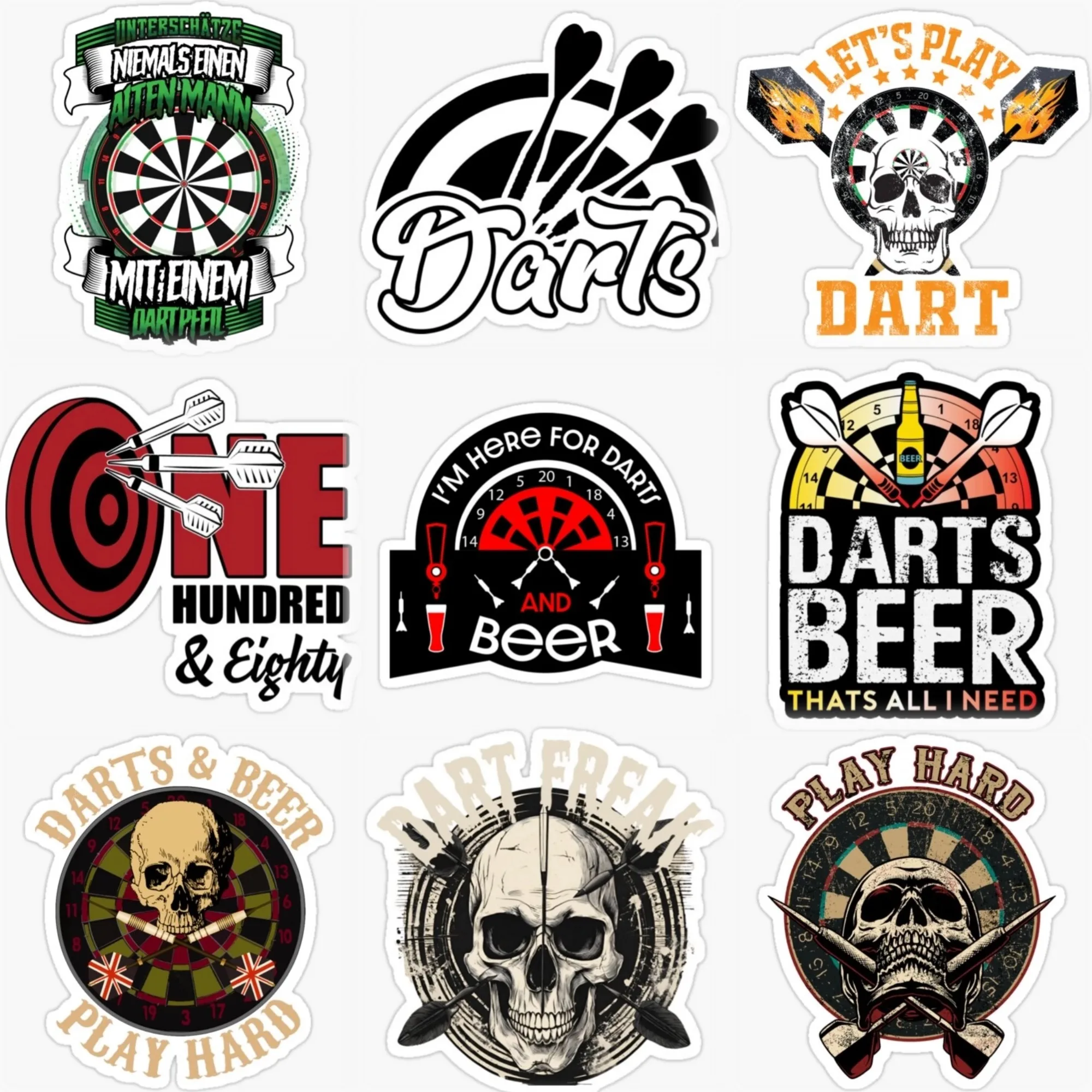 

Darts Playing Creative PVC Waterproof Car Sticker for Decorate Car Table Motorcycle Off-road Wall Helmet Decal Accessories