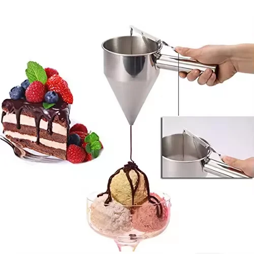 600ml e 1200ml in acciaio inox Octopus Balls Maker imbuto olio Pancake pastella Dispenser imbuti con Rack utensili da cucina