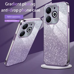 For Infinix Smart 8 Case Infinix Smart 8HD Phone Case X6525 X6525 Luxury Gradient Glitter Plating Case Silicone Back Cover Funda