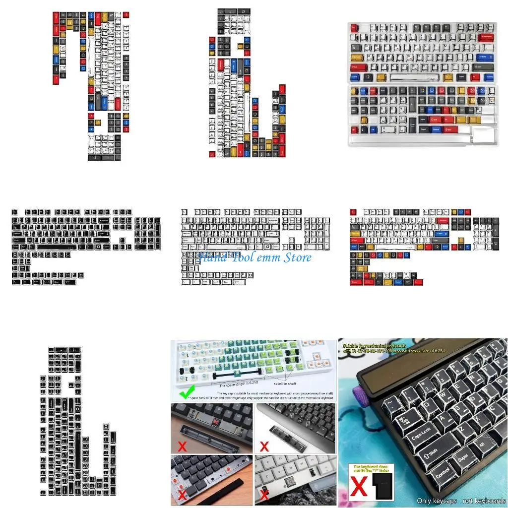 

H37F Минималистская картина PBT Клавицы для механических клавиатур 136 Ключ 10 мм высота