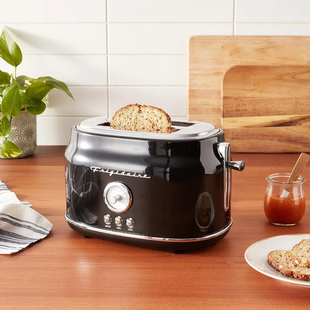 2-Scheiben-Toaster, breiter Steckplatz für Brot, englische Muffins und Bagels, 5 einstellbare Toast-Einstellungen, Abbrechen und Auftauen, 900W, schwarz.