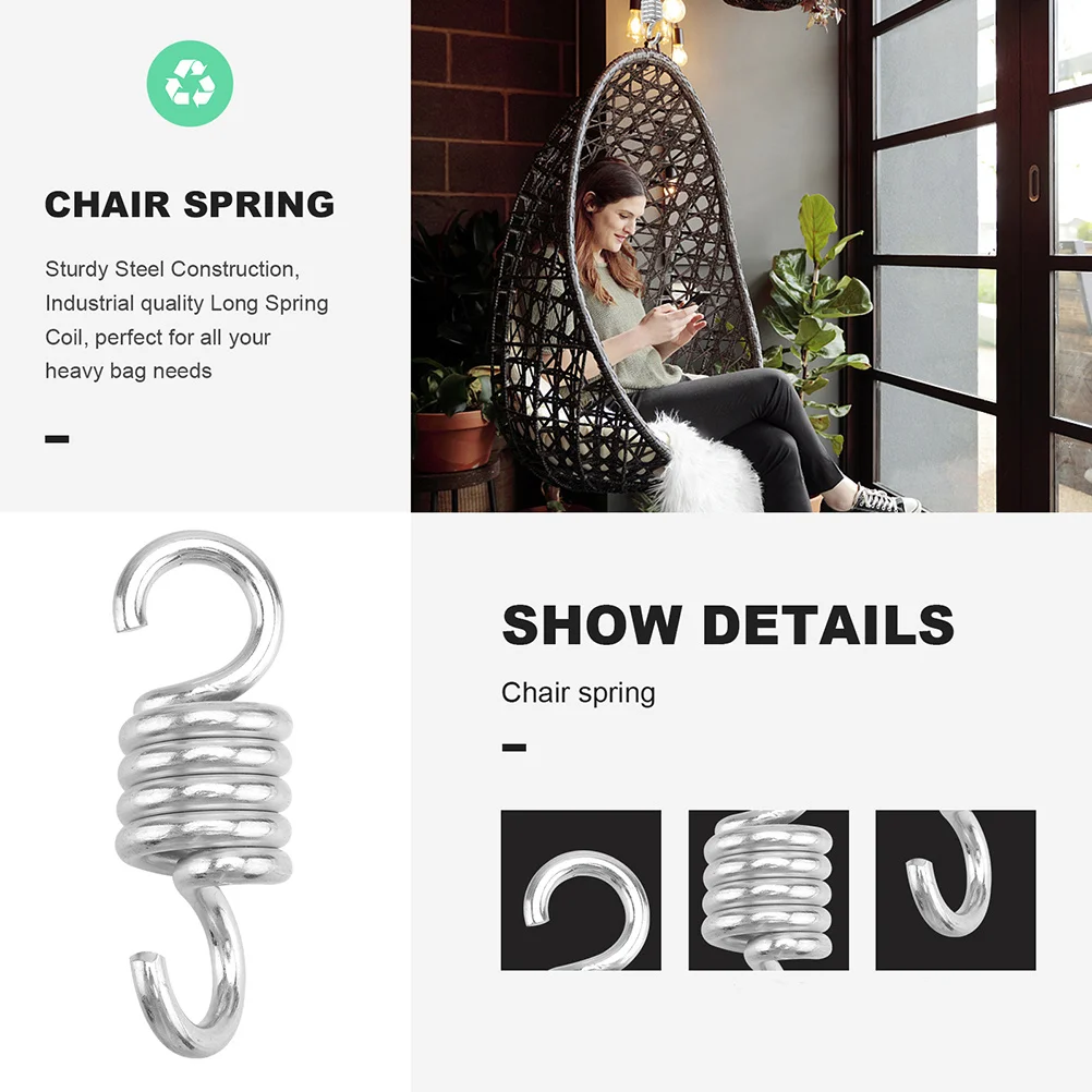 

3Pcs Heavy Duty Hammock Chair Spring Swing Set Metal Springs for Hanging Chairs Porch Swing Kit Shock Absorbing