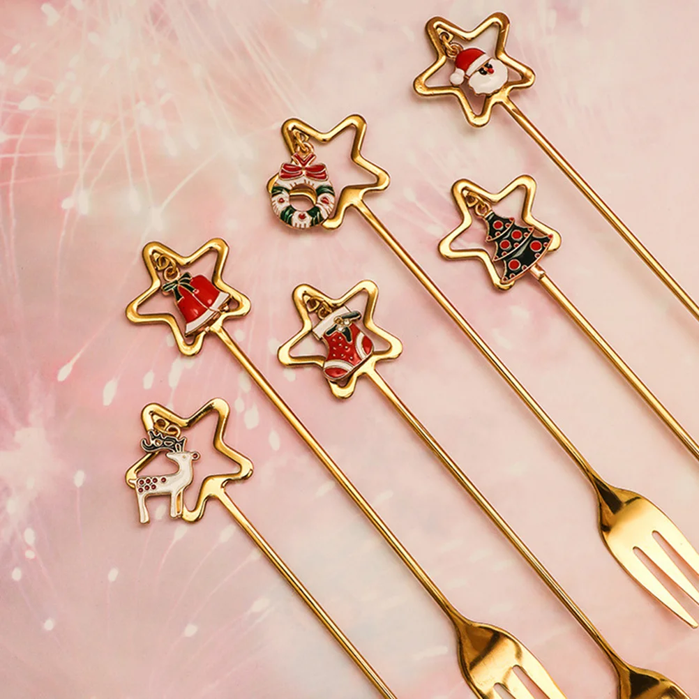 

1Set Stainless Steel Christmas Spoon Fork Set Heavy Duty Ergonomic Design Comfortable Grip Home Cafe Restaurant Use