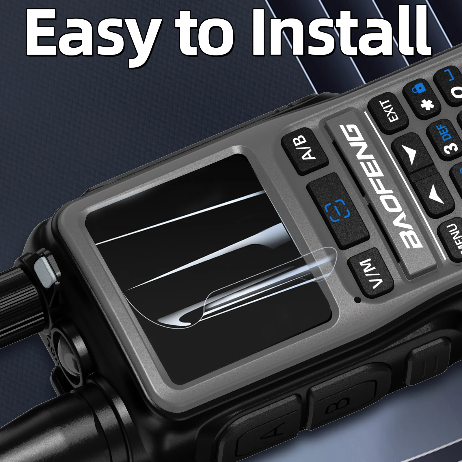 Baofeng UV-5R protector de pantalla antihuellas alta transparencia - imagen 2