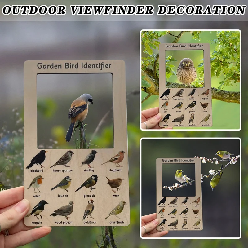 Nature Guide Finder Frame - Dual Sided Nature Guide Viewer, Garden Phase Identifier Easy Install Easy To Use (Birds)