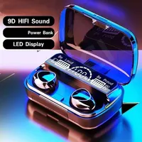 TWS Bluetooth Headphones Charging Box Waterproof Earbuds Headset Wireless Earphones With Microphone 9D Stereo Sports