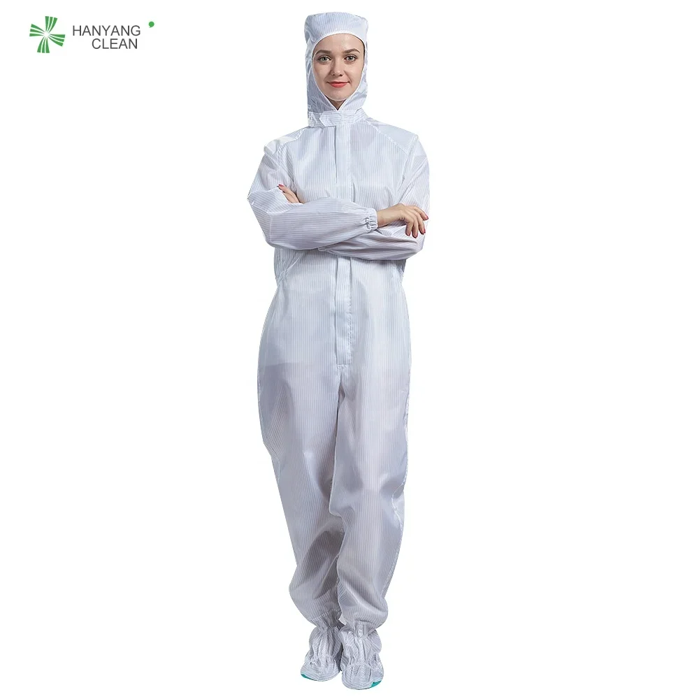 H-1110 uniforms cleanroom coverall safe cloth polyester and nylon anti-static work clothes esd clothing