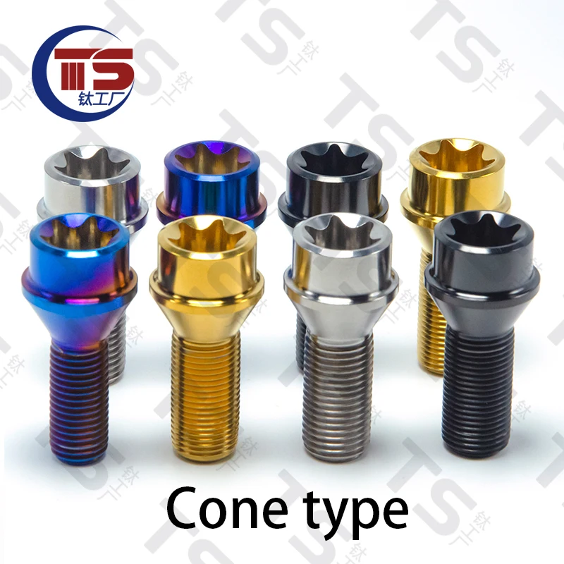 TS 1 lot=20pcs Titanium Alloy Automotive Wheel Titanium Alloy Modified Screws M12X28X1.5/1.25mm/M14X28X1.25/1.5mm Hub Screws