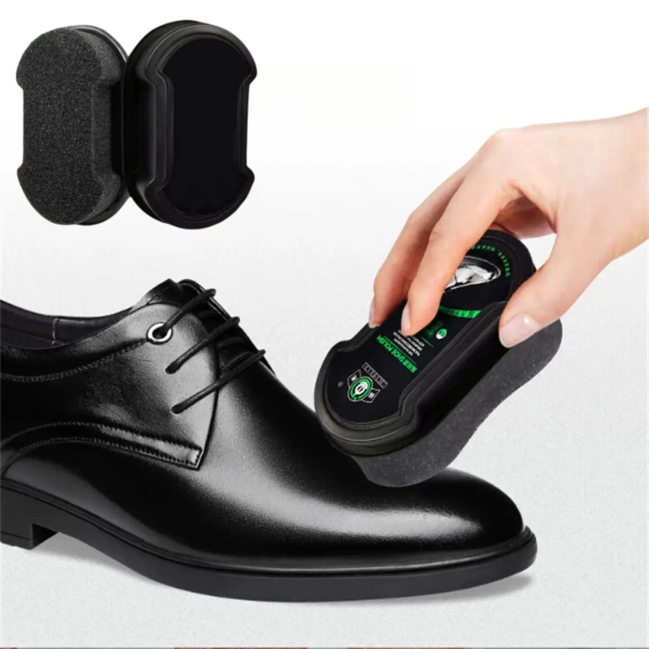 Esponja de limpieza de doble cara, función 2 en 1 para pulir zapatos de cuero y fregar, brillo rápido, herramienta de cuidado del hogar, 1/3 unidades