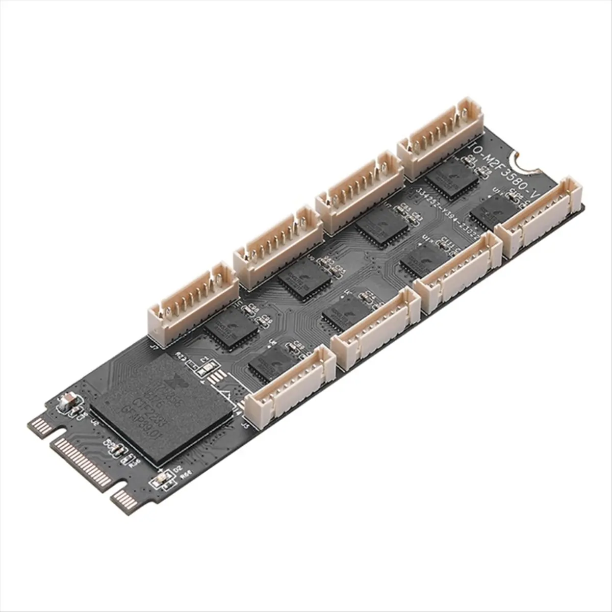 A412Z NEW M2- to 8 Port RS232 Serial Expansion Card Riser- Adapter Support M2 NVME B+M Keys High-Performance Chip EXAR 17V358 Re