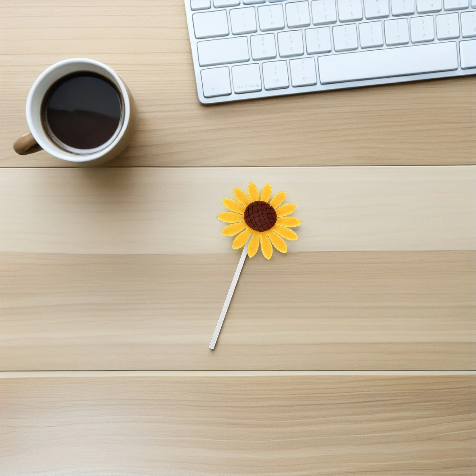 

100Pcs Sunflower Cake Toppers Reusable Felt Fabric Decorations for Cakes and Desserts Sunflower Cake Toppers Fruit Picks