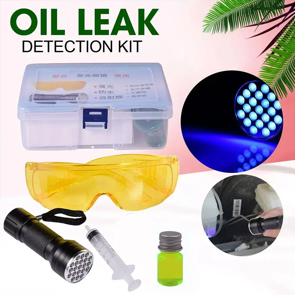 Auto UV Dye Air Conditioning Leak Test Repair Fluorescent Tools Kit Car Detection Repair R134a Refrigerant Gas A/C Tools