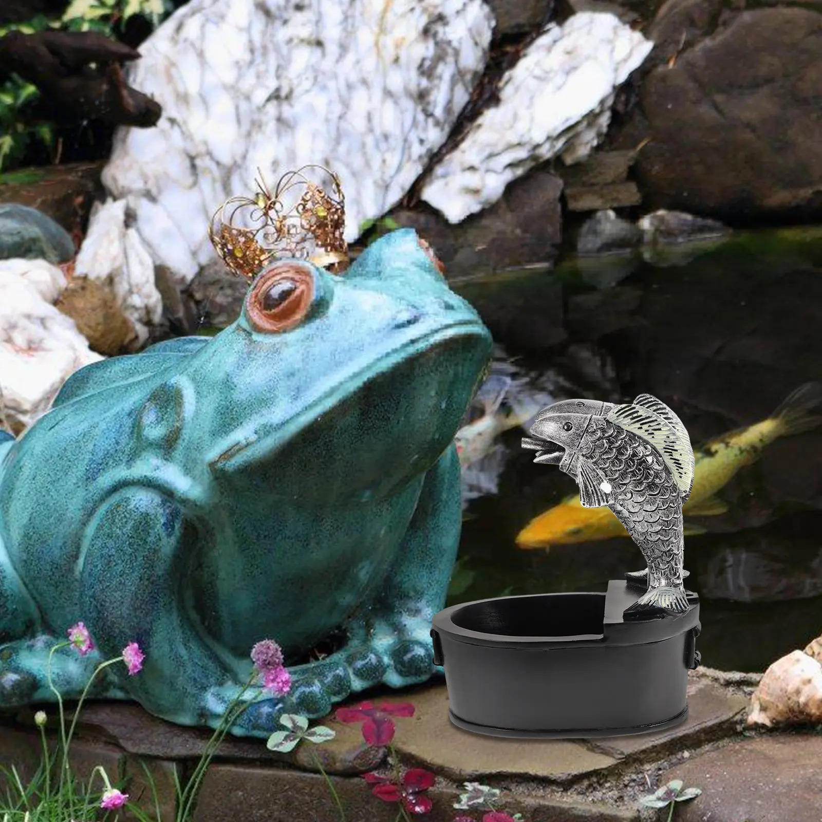 Fish Tank Waterfall Fountain Circulating Resin Jar Easy Operate Outdoor Patio Garden Water Decoration Water Fountain Outdoor