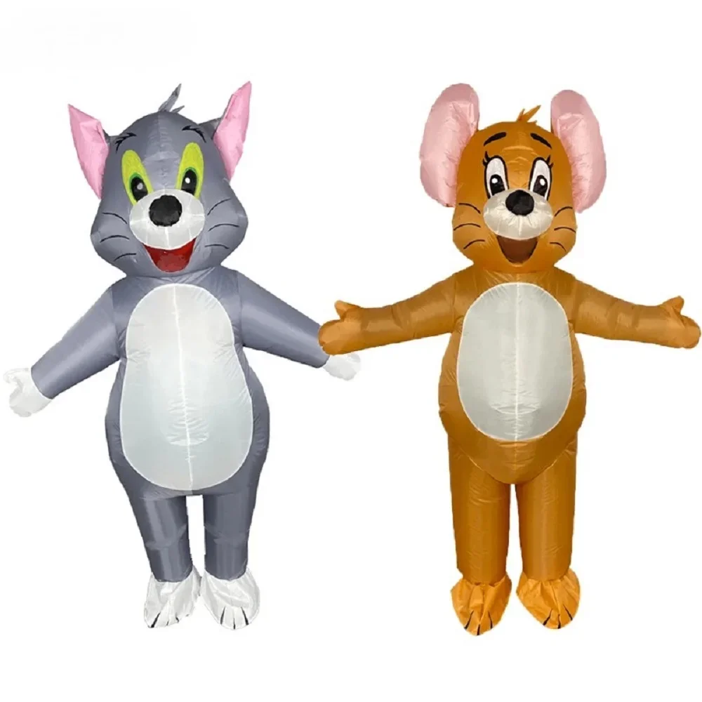 

Adult cute inflatable mouse cat costume, unisex fun animal role-playing accessories, holiday party carnival costume props