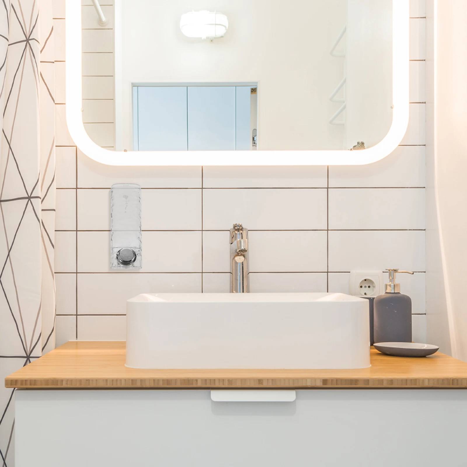 

Wall Mounted Shower Gel Dispenser No Drill Manual Pump Bathroom Shampoo Conditioner Liquid Soap Holder Liquid Soap Dispenser