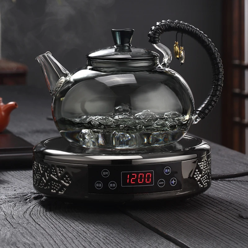 Glass Teapot Suit High Temperature Resistant Kettle Tea Making Electric Ceramic Stove Household  Tea-Boiling Stove Steam Teapot