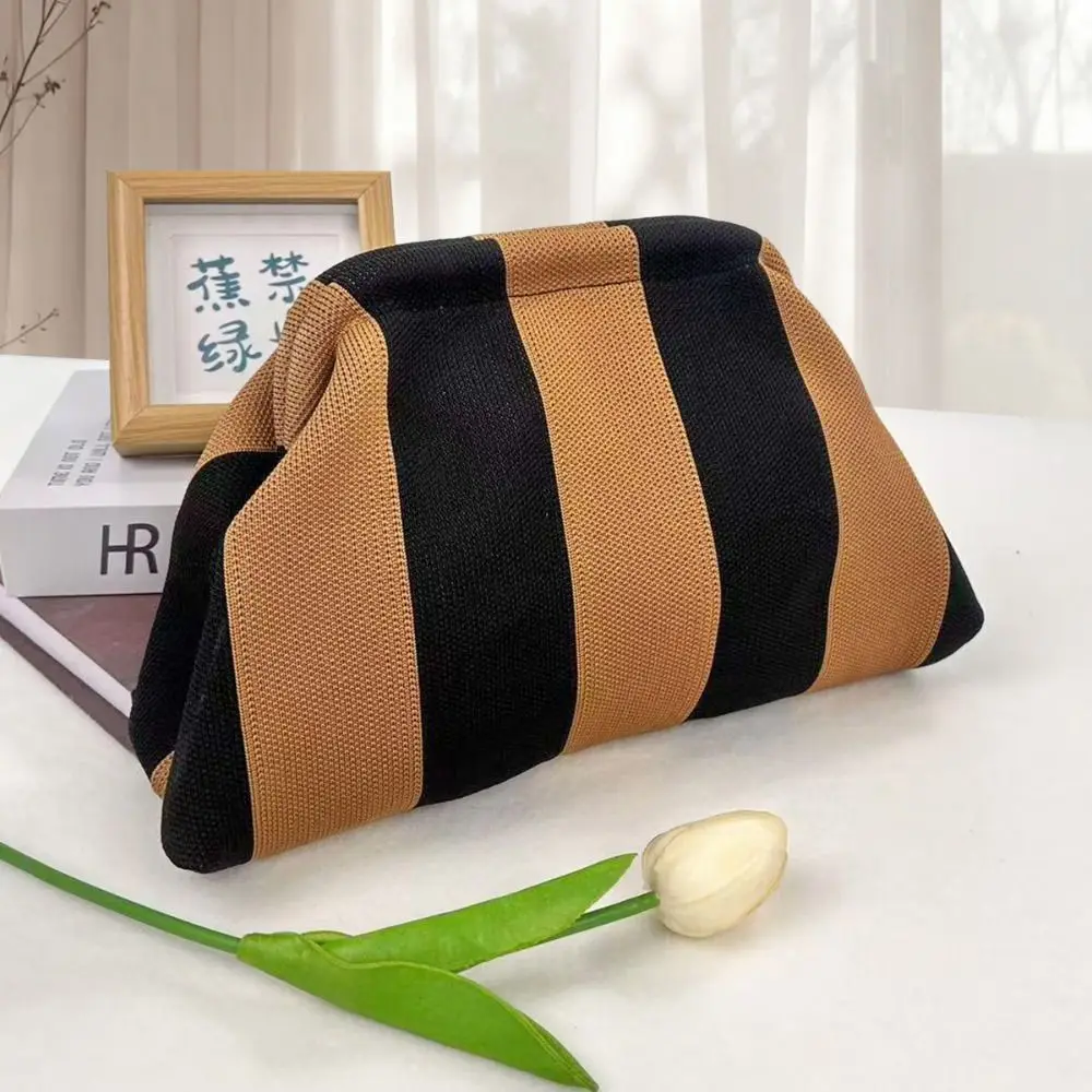 Portable Spring Closure Open Top Colorful Striped Cosmetic Bag Large Capacity Multi-purpose Toiletry Bag Storage Organizer Gifts