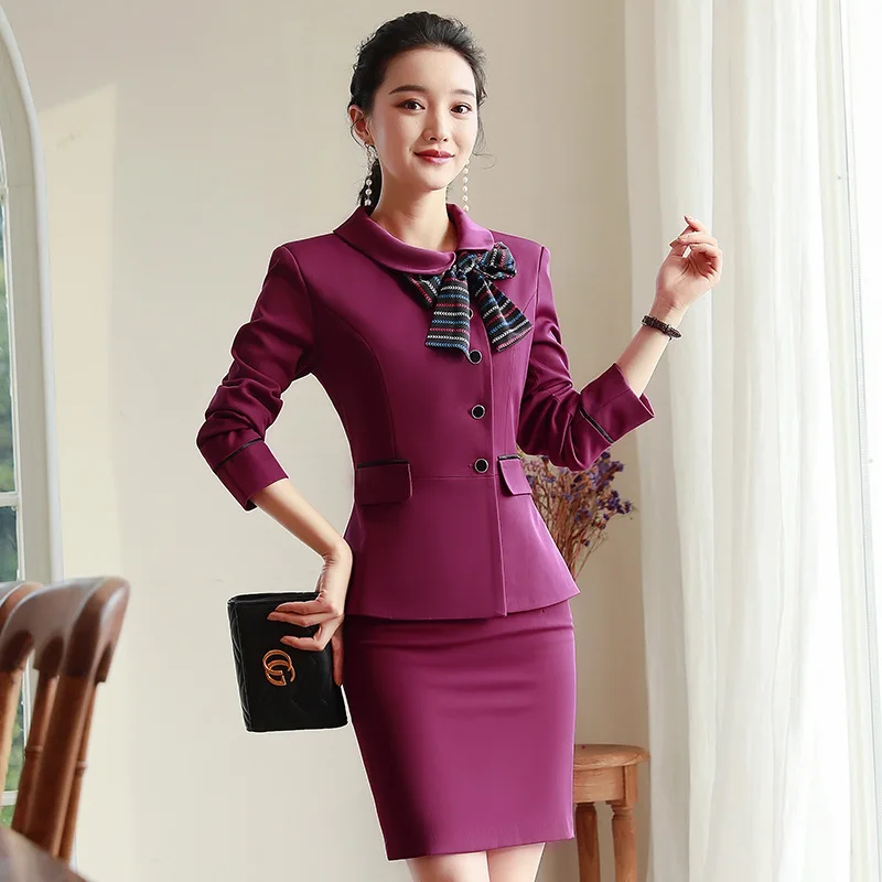 

Business Wear Suit Women's Set Temperament Jewelry Store Beauty Salon Workwear Stewardess Uniform Hotel Front Desk Suit Female