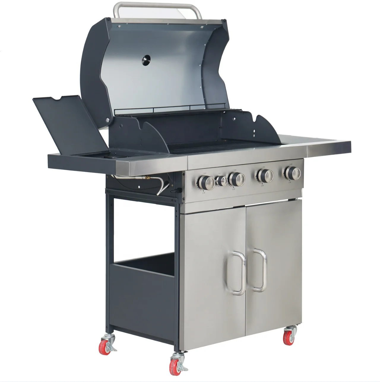 

Современный премиальный газовый гриль с 4 конфорками, прямые продажи от производителя, из нержавеющей стали, для использования на открытом воздухе