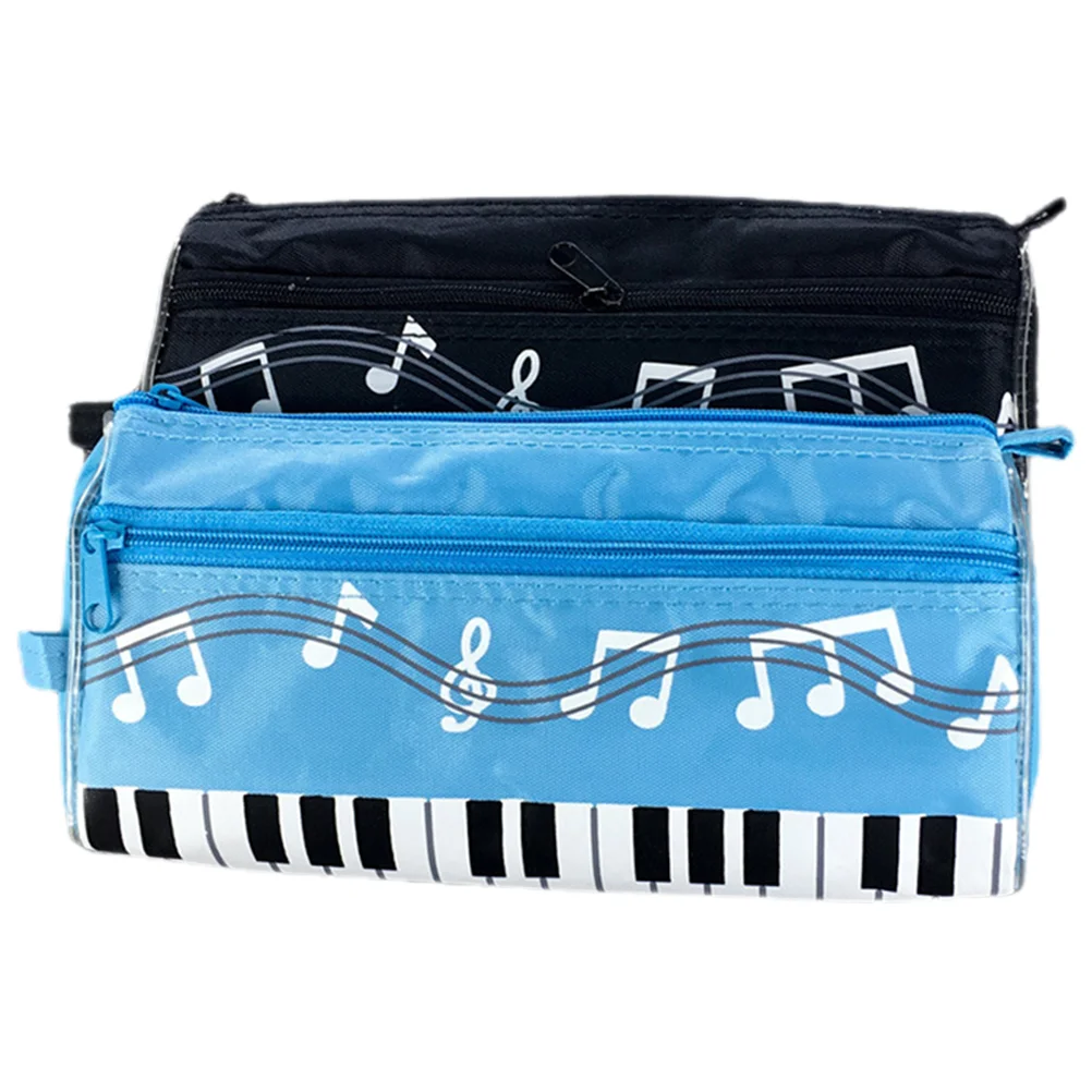 

2 pcs Music Symbol Pen Bags Piano Pattern Pencil Storage Pouch Students Pencil Bags piano pattern pen bag