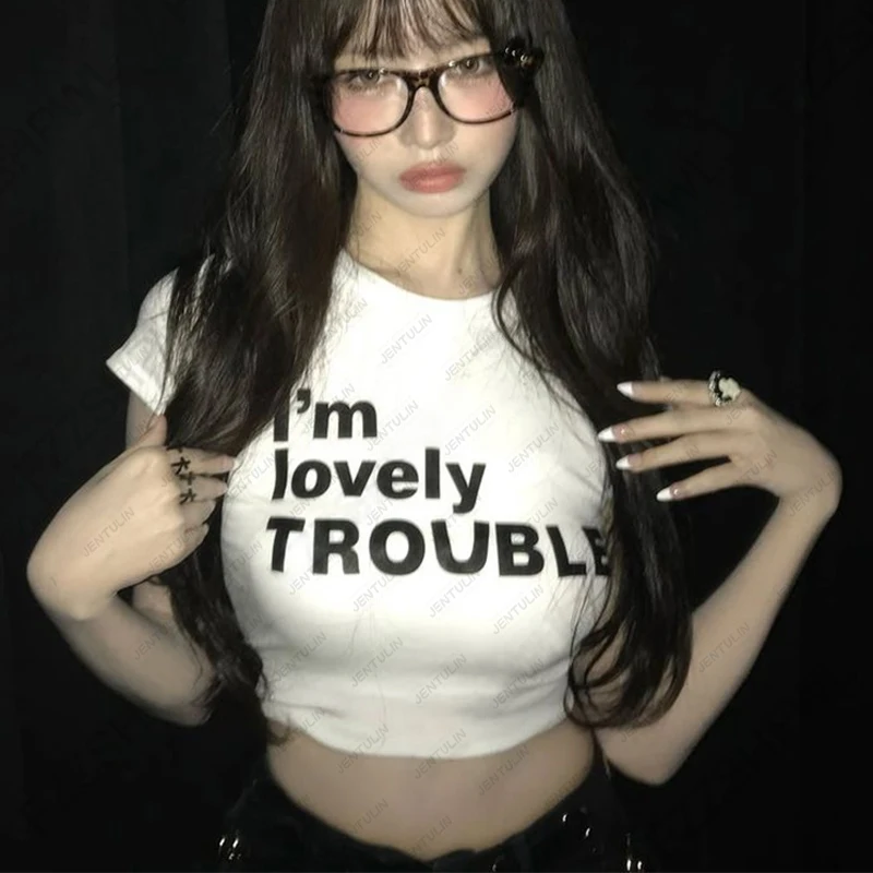 

Grunge Clothes Y2k Top Women Aesthetic 90s Vintage Clothes Women's Cropped Crop Top Sexys Female Summer Emo Clothing Cute Tops