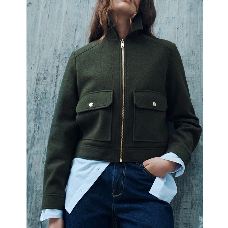 แจ็คเก็ตผู้หญิง ฤดูใบไม้ร่วง 2025 เสื้อโค้ทใหม่ สไตล์เก๋ อุ่น ฤดูหนาว เสื้อแจ็คเก็ตผู้หญิง แฟชั่นสตรีท วัยรุ่น สง่างาม แขนยาว เสื้อคลุม