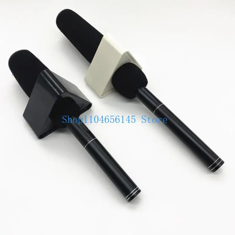 5asd Universal Square Microphone Stand ABS Microphone Logos Flags Portable Shaped Holder News Reporter Injection