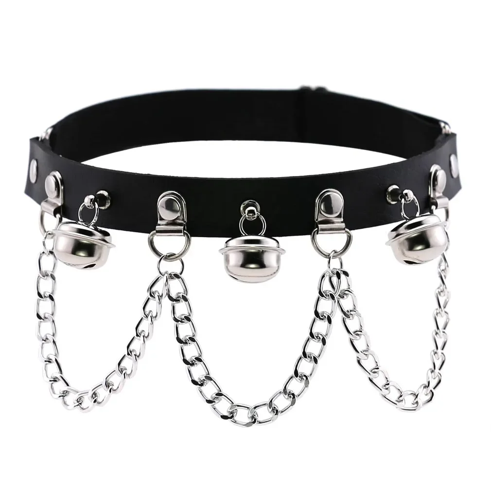 Punk Harajuku Gothic Party Nachtclub Individualiteit Mode Handwerk Bell Chain Cortex Beenring Enkelbandje Elastische kracht Garters