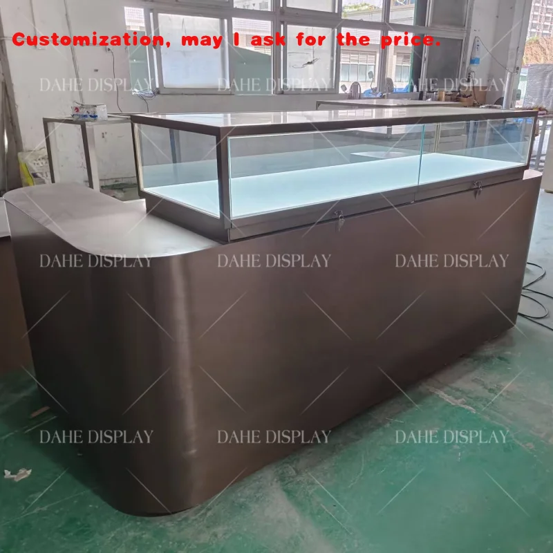 

custom.High-end Material and Skills Glass Display Cabinet Jewelry Store Showcase Checkout Counters with Any Colors