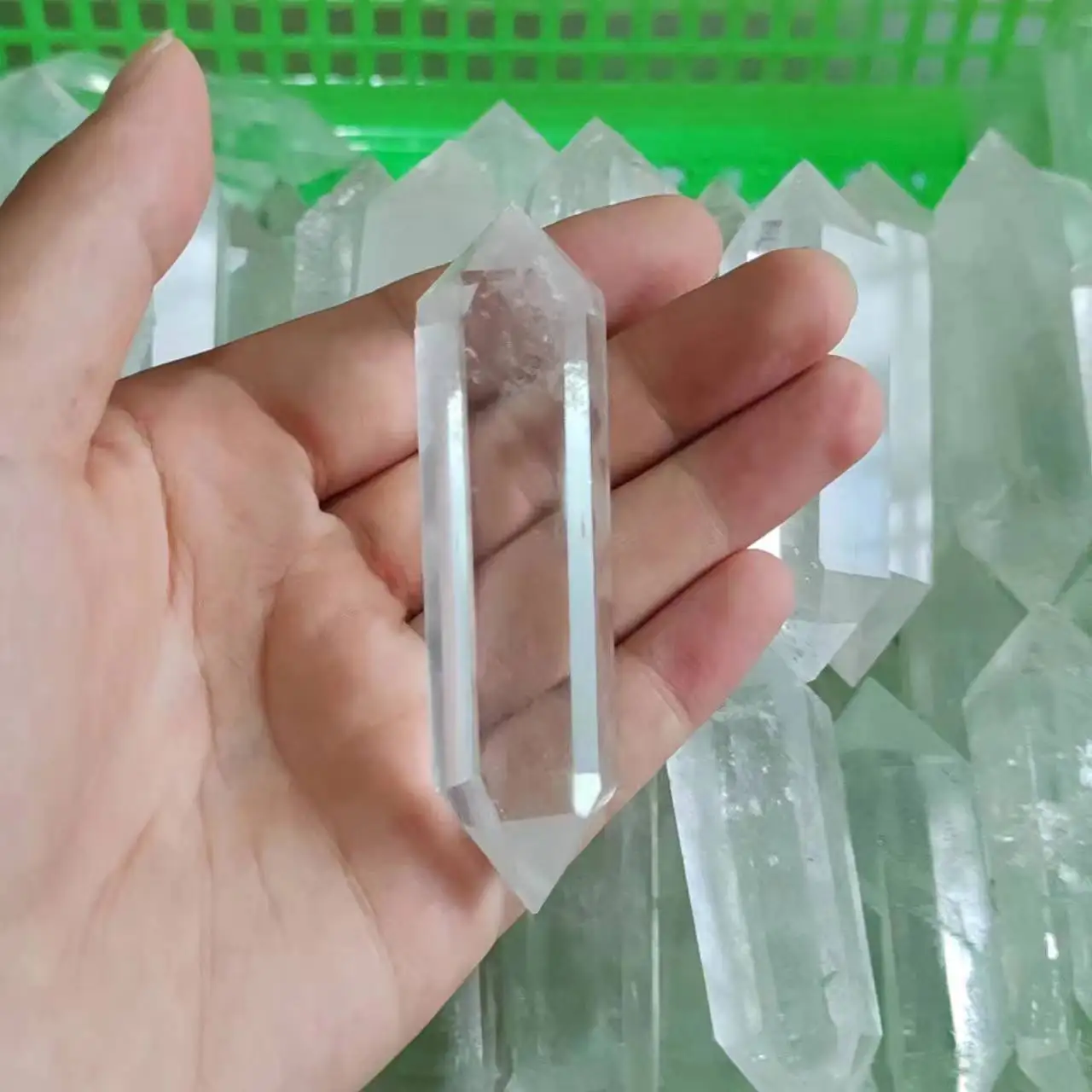 Einzigartiger doppelspitziger klarer Quarzkristallstab, perfekt für Rituale und Geschenke von DIY-Bastelbedarf