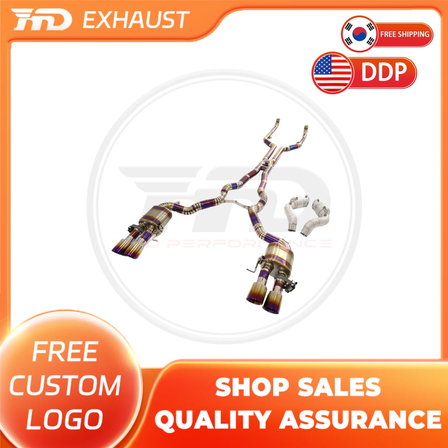 

HMD Hot sale Titanium Alloy Exhaust Catback for BMW M5/M6 F10 F06 4.4T S63 Engine V8 Pipe Muffler Car Exhaust System
