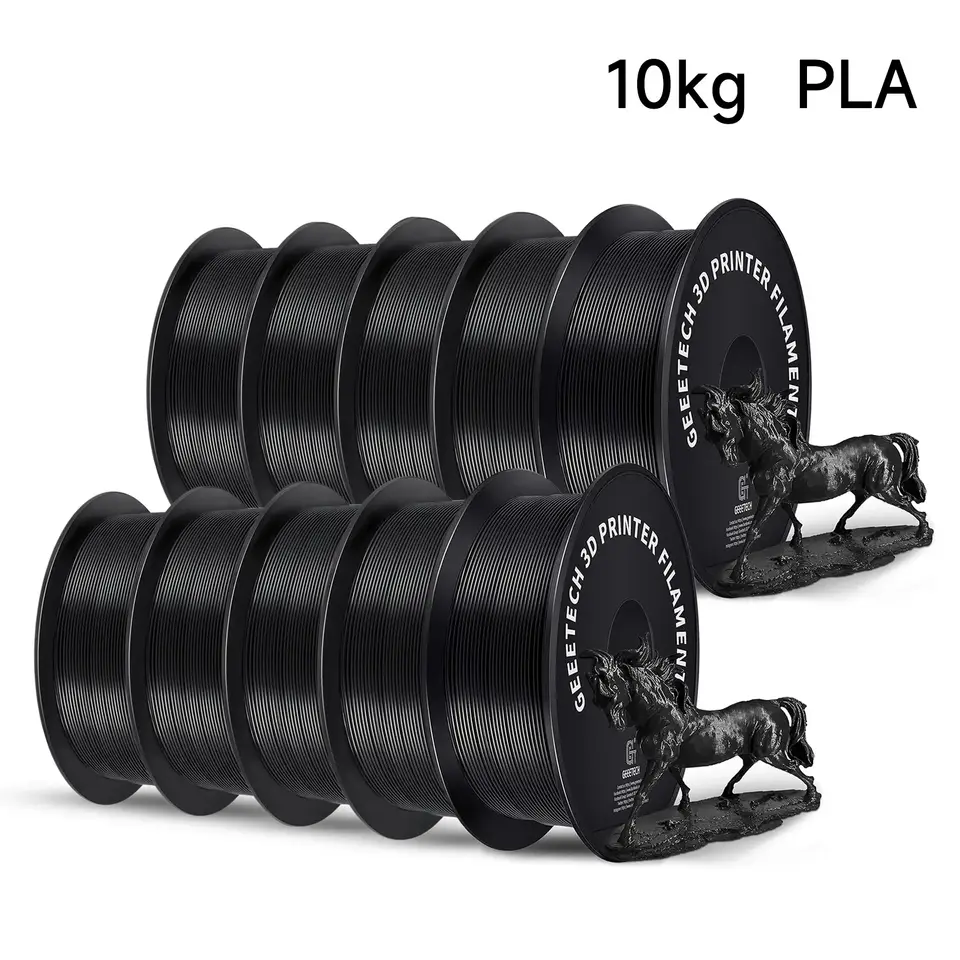 GEEETECH PLA (Black), PETG (Black, White) 10 packs (10kg)