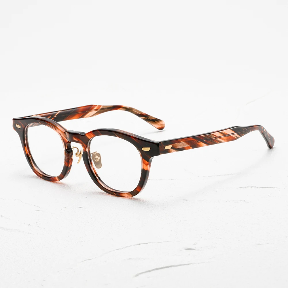 High quality celluloid glasses frame literary retro square big frame brand designer has a nose bracket niche fashion trend glas