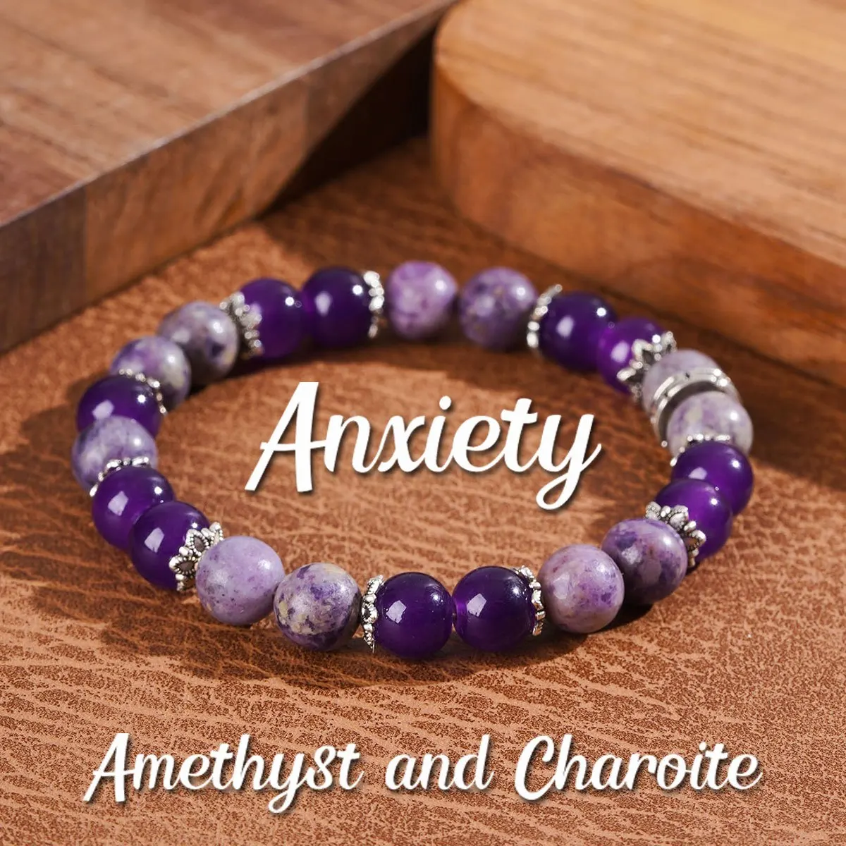 1pc Handmade amethyst and chalcopyrite bead bracelets, unisex elastic rope jewelry, help reduce stress, suitable for daily wear