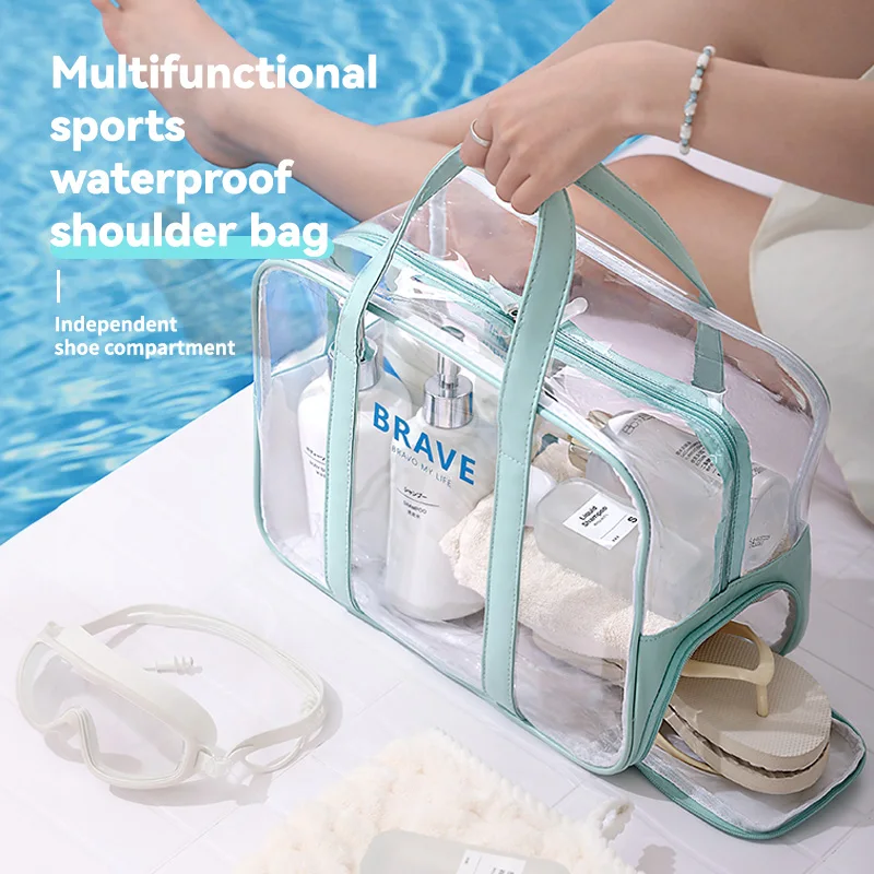 PVC Toiletry Bag Women Swimming Storage Bag Clear Makeup Bag Travel Toiletries Organizer Storage Bath Toiletry Wash Zipper Bag