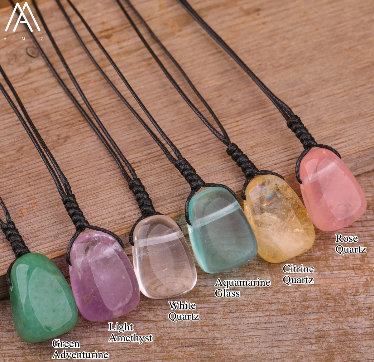 Smooth Crystal Stone Knotted Leather Necklace For Women Fashion Amethyst Citrines Pendant Necklace Handmade Jewelry Gifts Bijoux