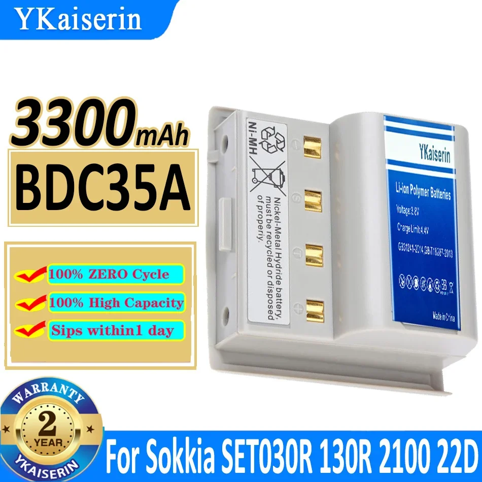 

3300mAh YKaiserin Battery BDC35A For Sokkia SET030R 130R 2100 22D Batteries