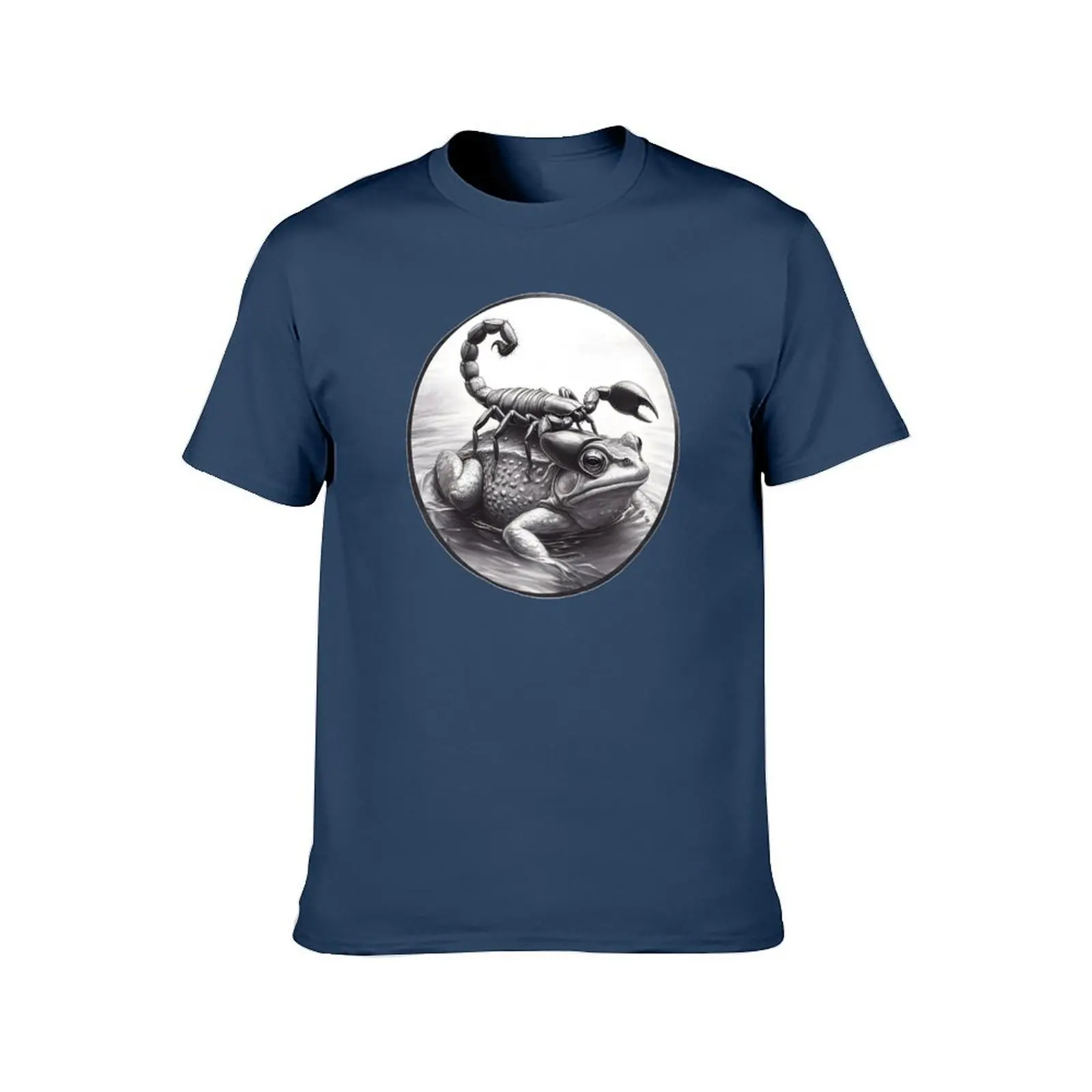 Scorpion and Frog T-Shirt man t shirt heavy cotton man t shirt graphic t shirts cotton 100% T-Shirt