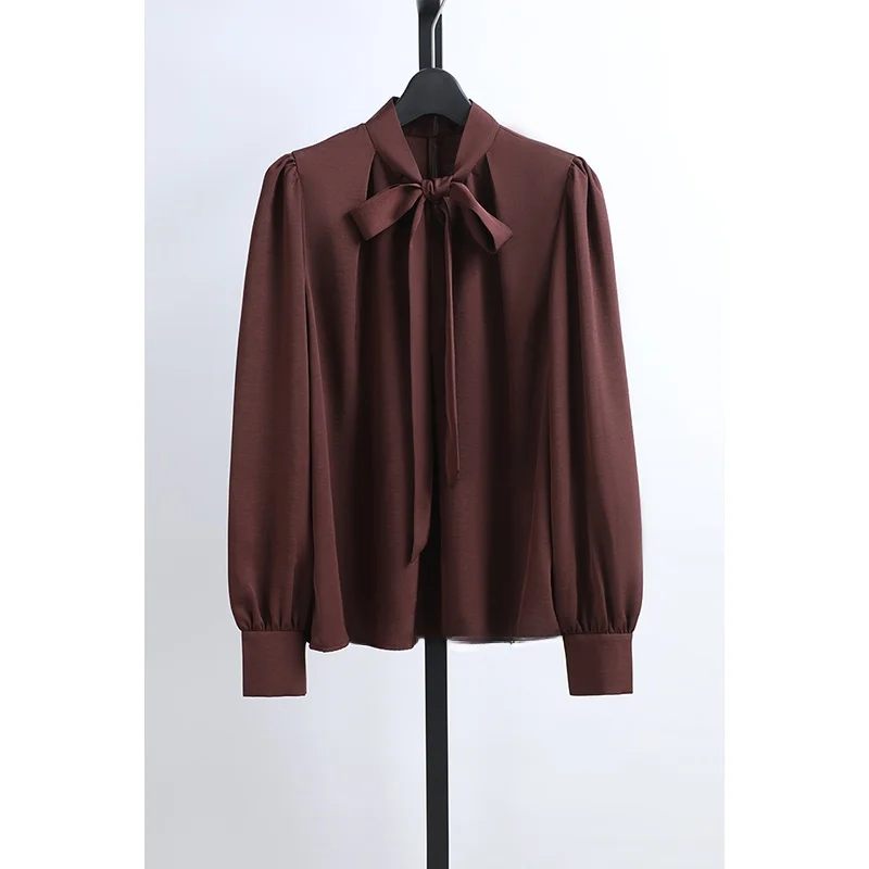 

Ele Long Sve irt with Sa Versatile Commute Sle Women's Spring New Arrival Breathable Comfortable Korean Version