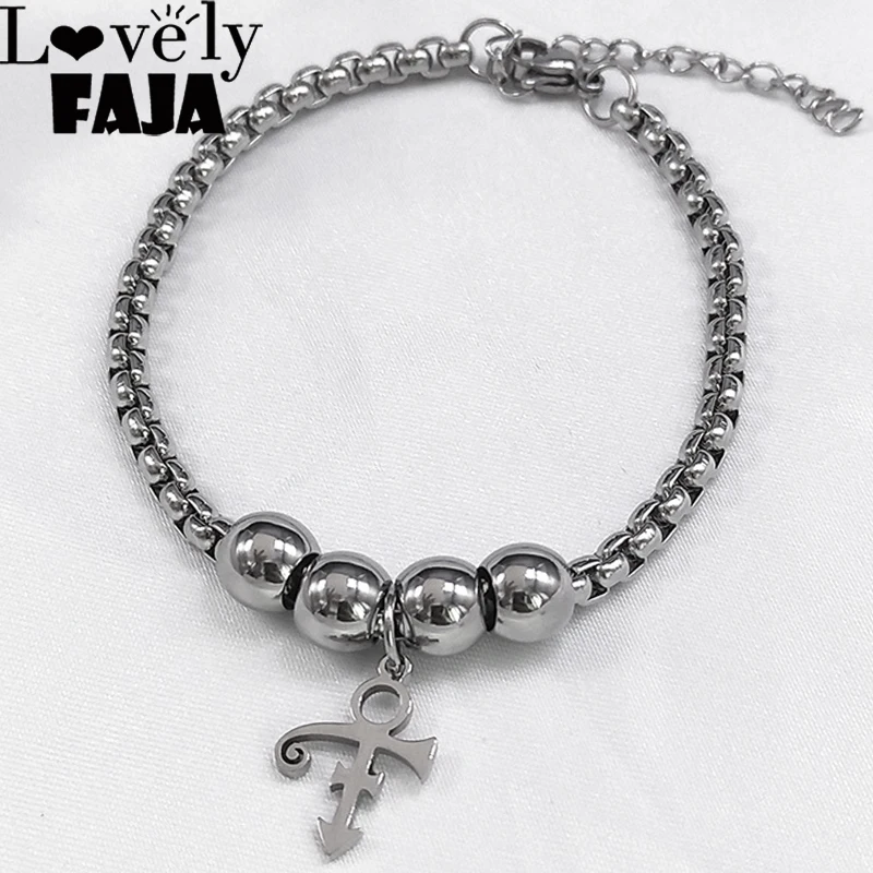 RIP-pulsera de acero inoxidable con símbolo conmemorativo, brazalete con logotipo de amor, Steampunk, símbolo minimalista del artista, príncipe, joyería, B3548S03