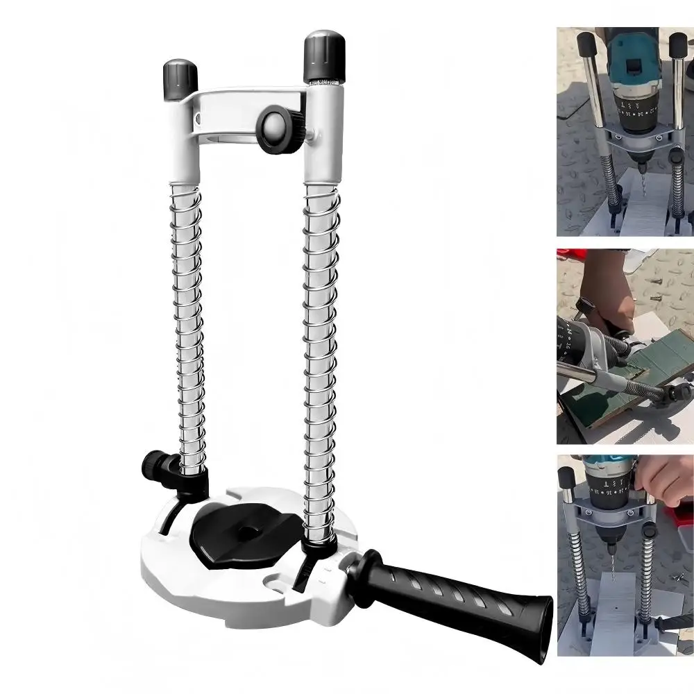 Practical 0-45 Degree Angle Drill Stand Adjustable with Steel Column for Woodworking Power Tool Aluminum Base