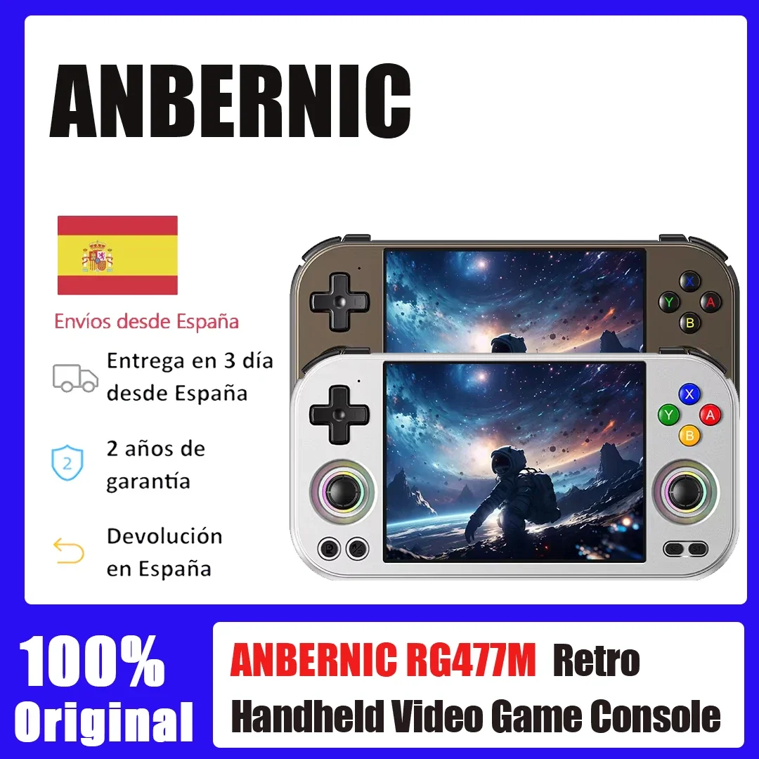 Consola de juegos portátil ANBERNIC RG 477M, pantalla táctil LTPS de 4,7 pulgadas, Android 14,5300mAh, consola de juegos Retro RG477M,12G + 256G