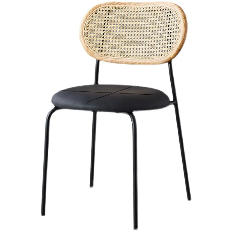 

Retro rattan dining chair, medieval restaurant dining table chair, home, backrest
