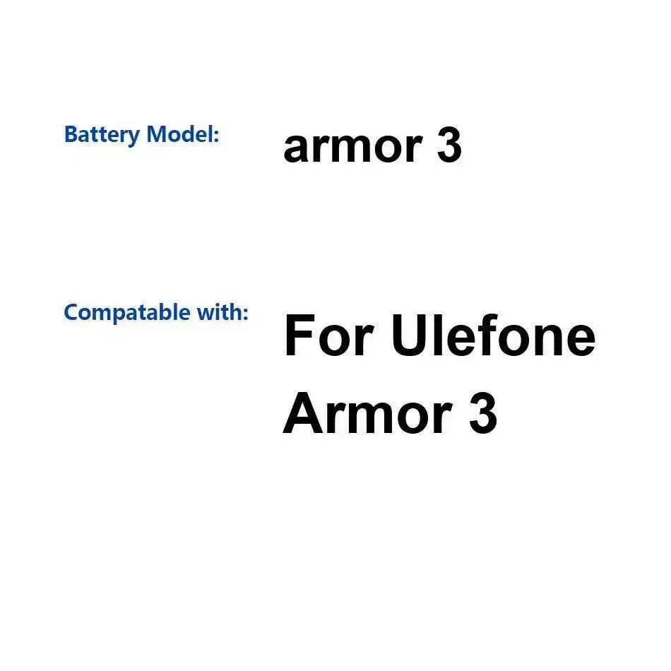 

Для Ulefone Armor 3 10300 мАч безопасный аккумулятор для мобильного телефона высокая эффективность