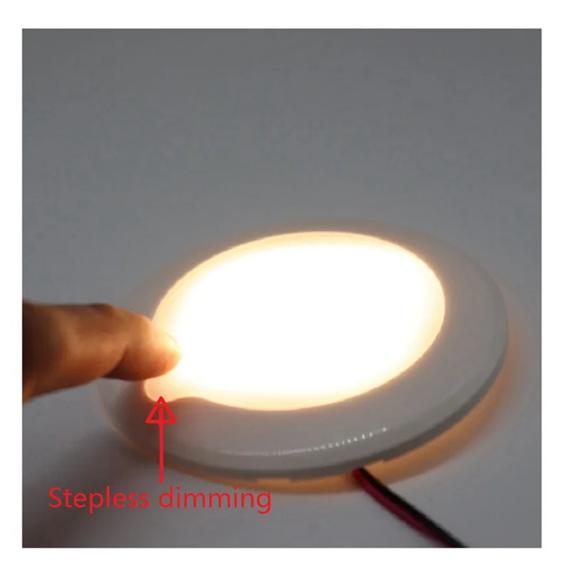 

Outdoor RV Roof Ceiling Cabin Light Outdoor LED Light IP67 Waterproof Contact Dimming Caravan Marine Interior Light-AT64