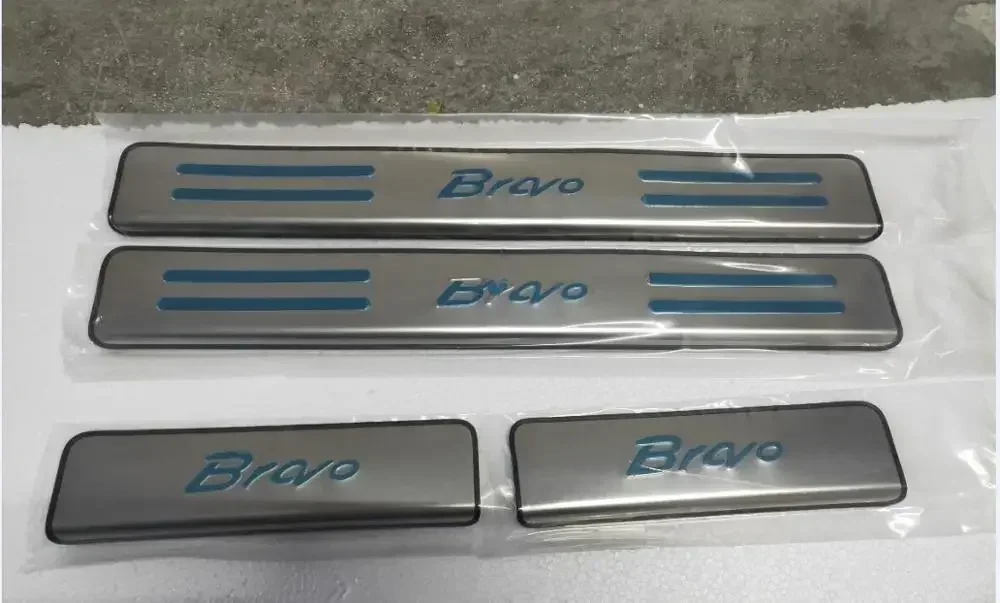 

4pcs Car Door Sill Protector Sticker stainless steel For Fiat Bravo