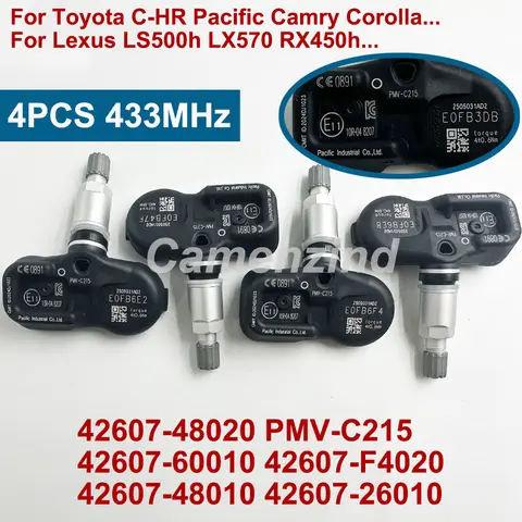4PCS 42607-48020 4260748020 PMV-C215 Reifendruck Monitor Sensor für Toyota C-HR Pacific Camry Corolla Lexus LS500h LX570 RX450